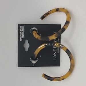 Animal Leopard Cheetah Resin Hoop Earring NWT